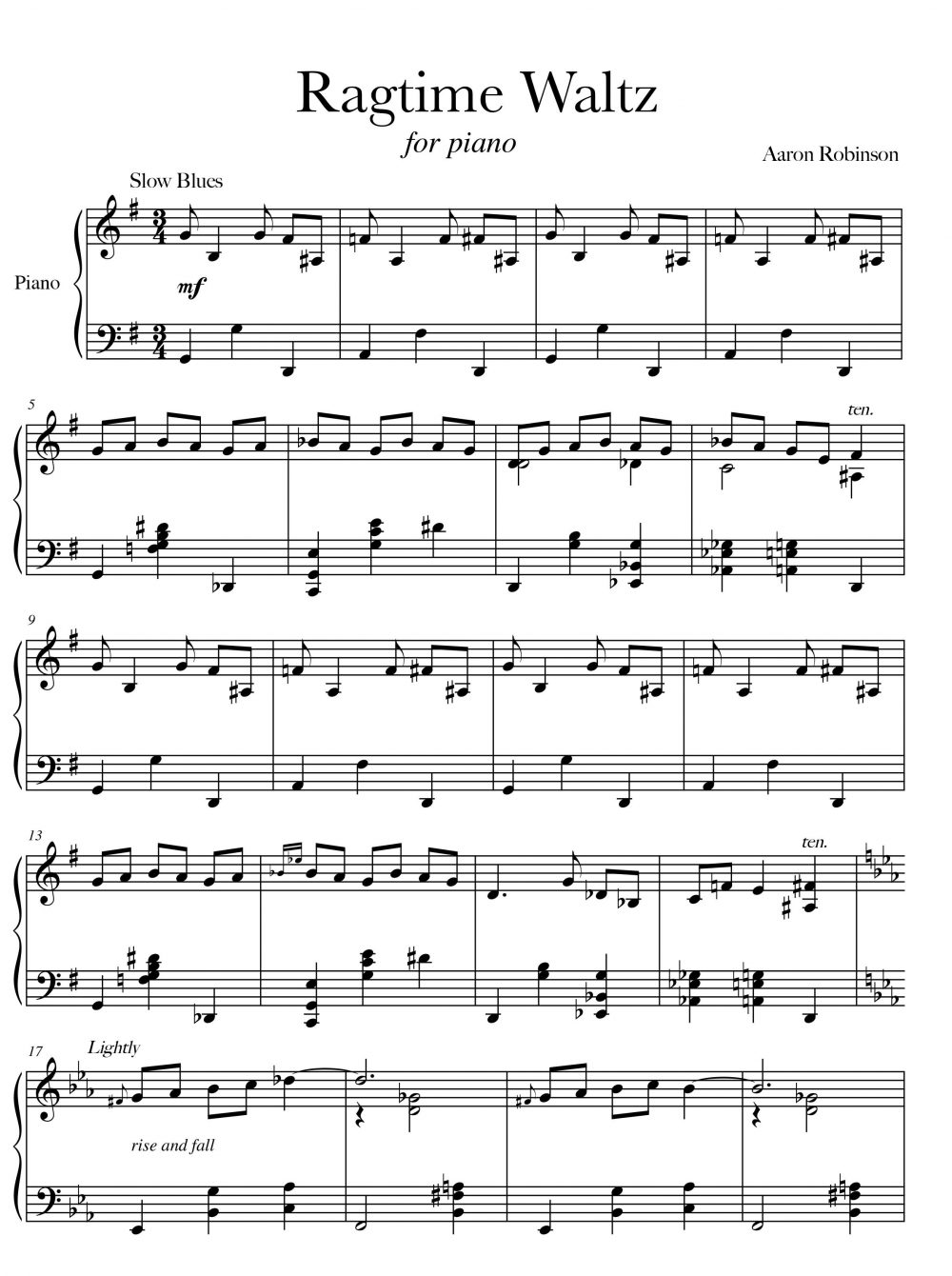 Ragtime Waltz